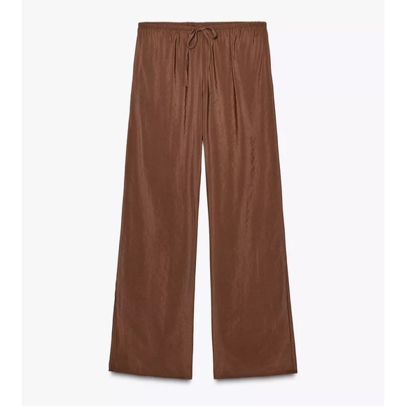 Zara Flowy Pants - S - Brown - new with tags